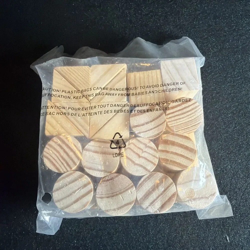 Wooden Blocks 31 Small Unfinished Solid Wood -M